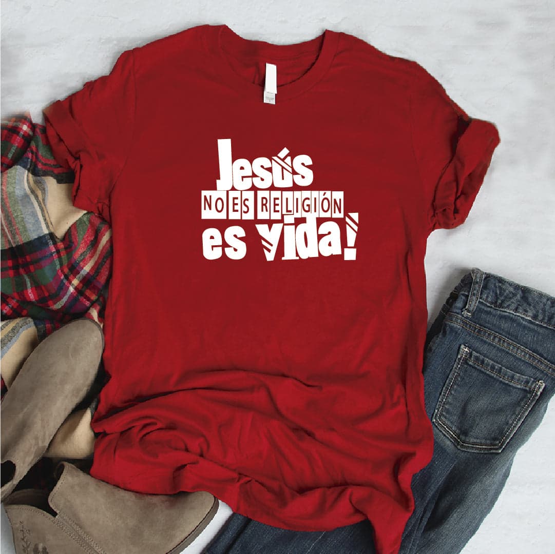 Camisa estampada Cristiana tipo T- shirt Jesús no es religión, es vida — foto 5