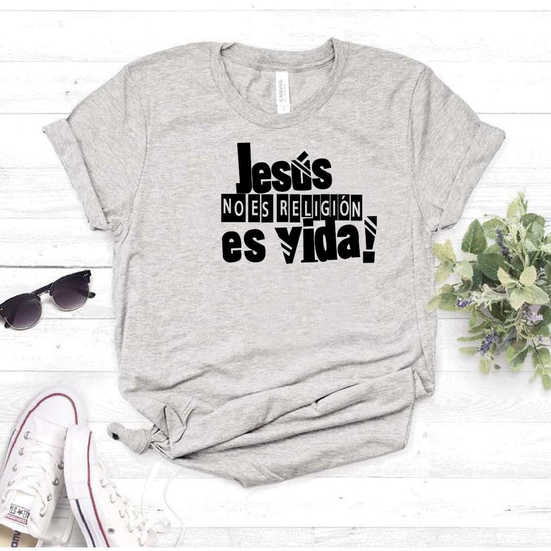 Camisa estampada Cristiana tipo T- shirt Jesús no es religión, es vida — foto 7