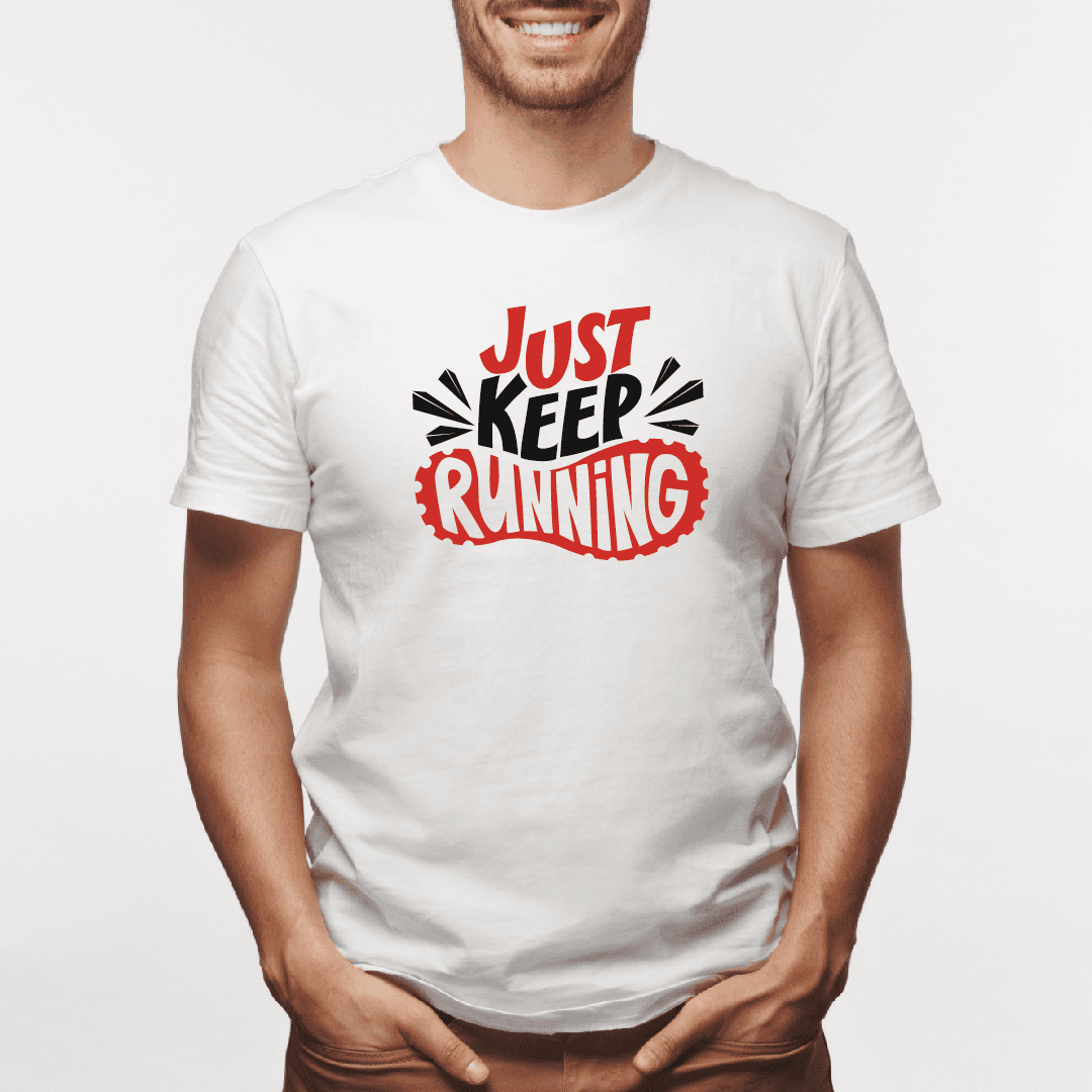 Camiseta estampada tipo T-shirt JUST KEEP RUNNING (FITNESS) (HOMBRE) — foto 3