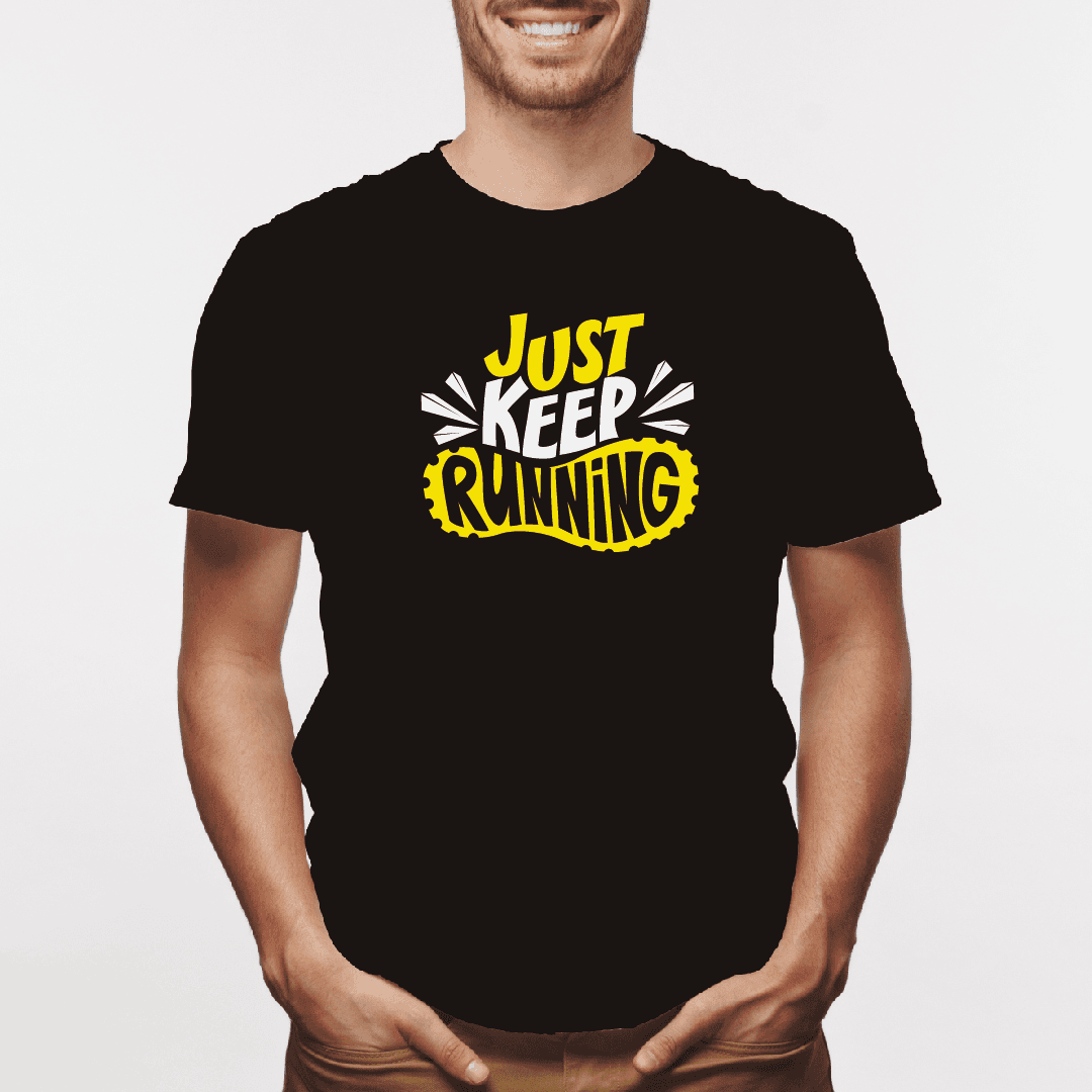 Camiseta estampada tipo T-shirt JUST KEEP RUNNING (FITNESS) (HOMBRE) — foto 1