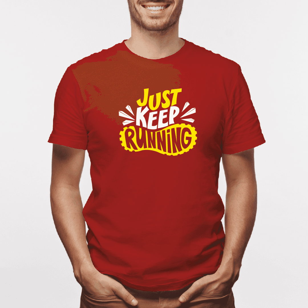 Camiseta estampada tipo T-shirt JUST KEEP RUNNING (FITNESS) (HOMBRE) — foto 2