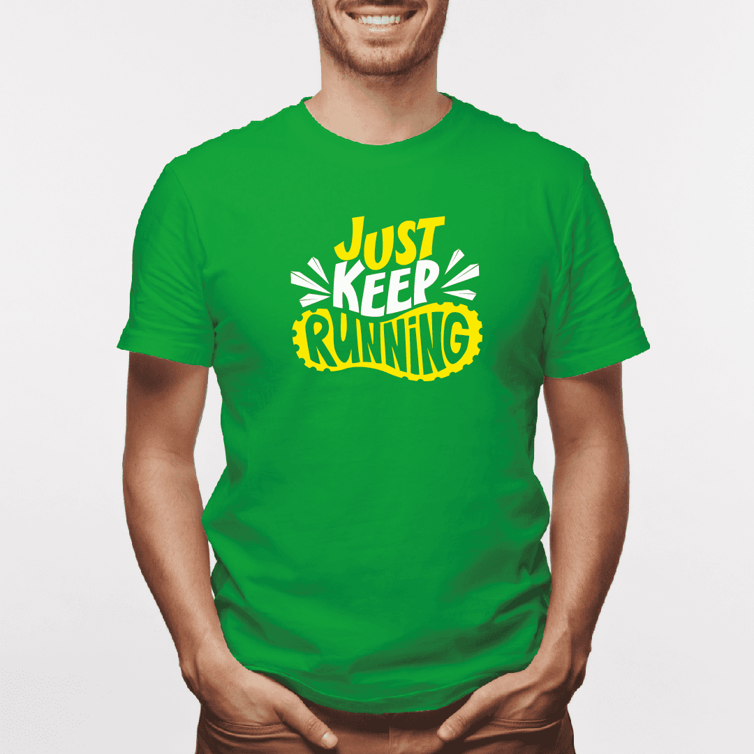 Camiseta estampada tipo T-shirt JUST KEEP RUNNING (FITNESS) (HOMBRE) — foto 8