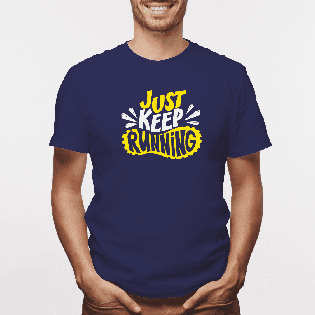 Camiseta estampada tipo T-shirt JUST KEEP RUNNING (FITNESS) (HOMBRE) — foto 4