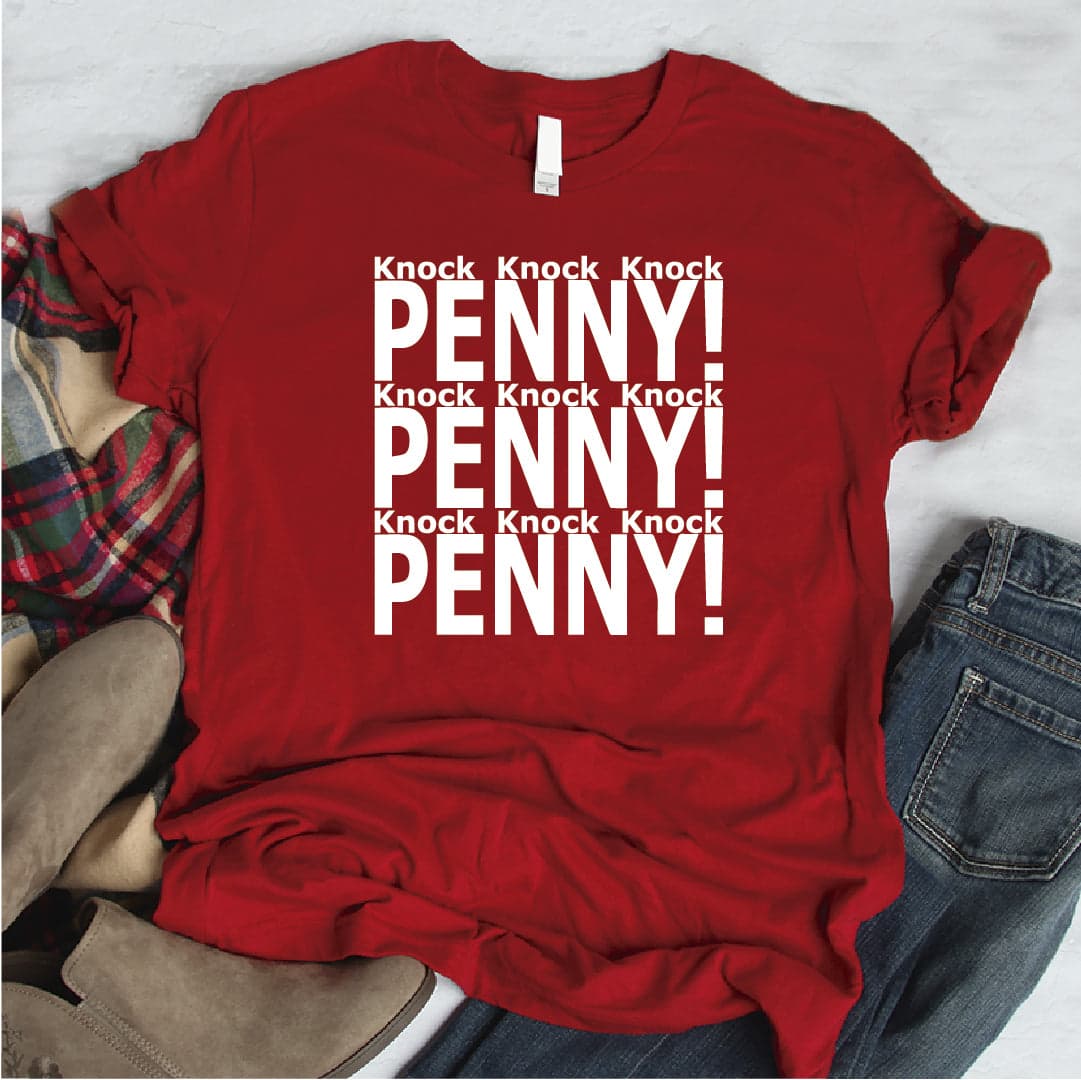 Camisa estampada tipo T- shirt Knock knock Penny! (DAMA) (the big bang theory) — foto 2
