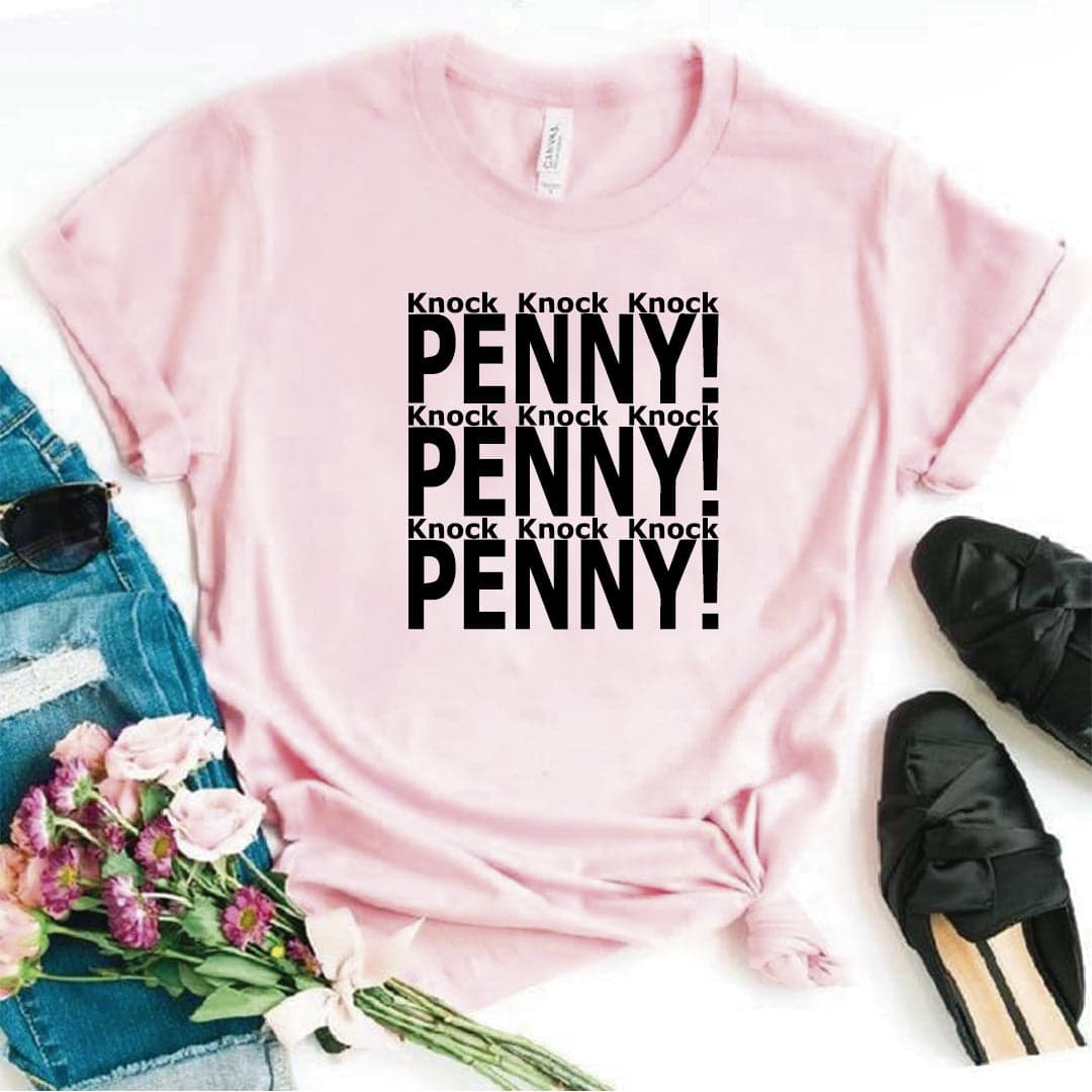 Camisa estampada tipo T- shirt Knock knock Penny! (DAMA) (the big bang theory) — foto 3