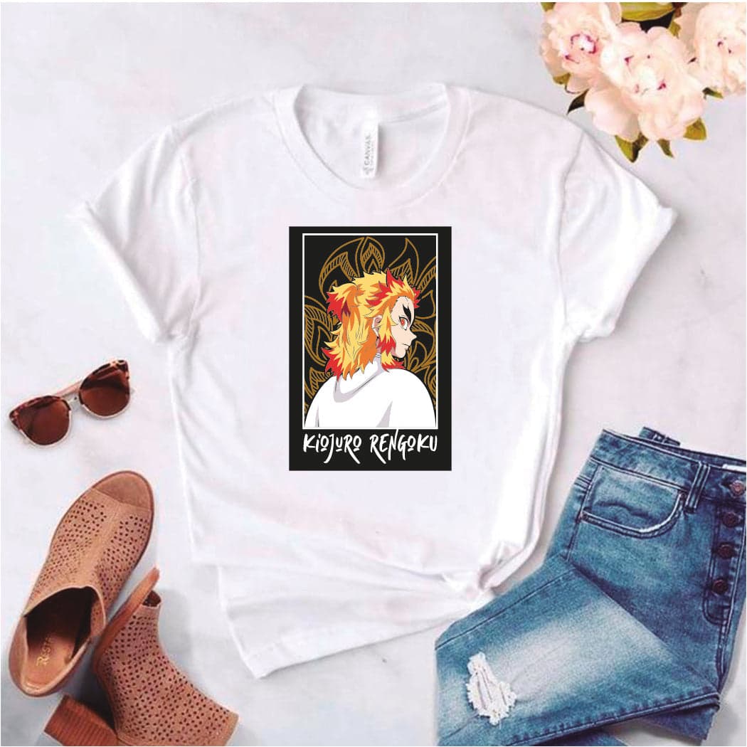 Camisa estampada tipo T-shirt de polialgodon Kiojuro Rengoku — foto 1