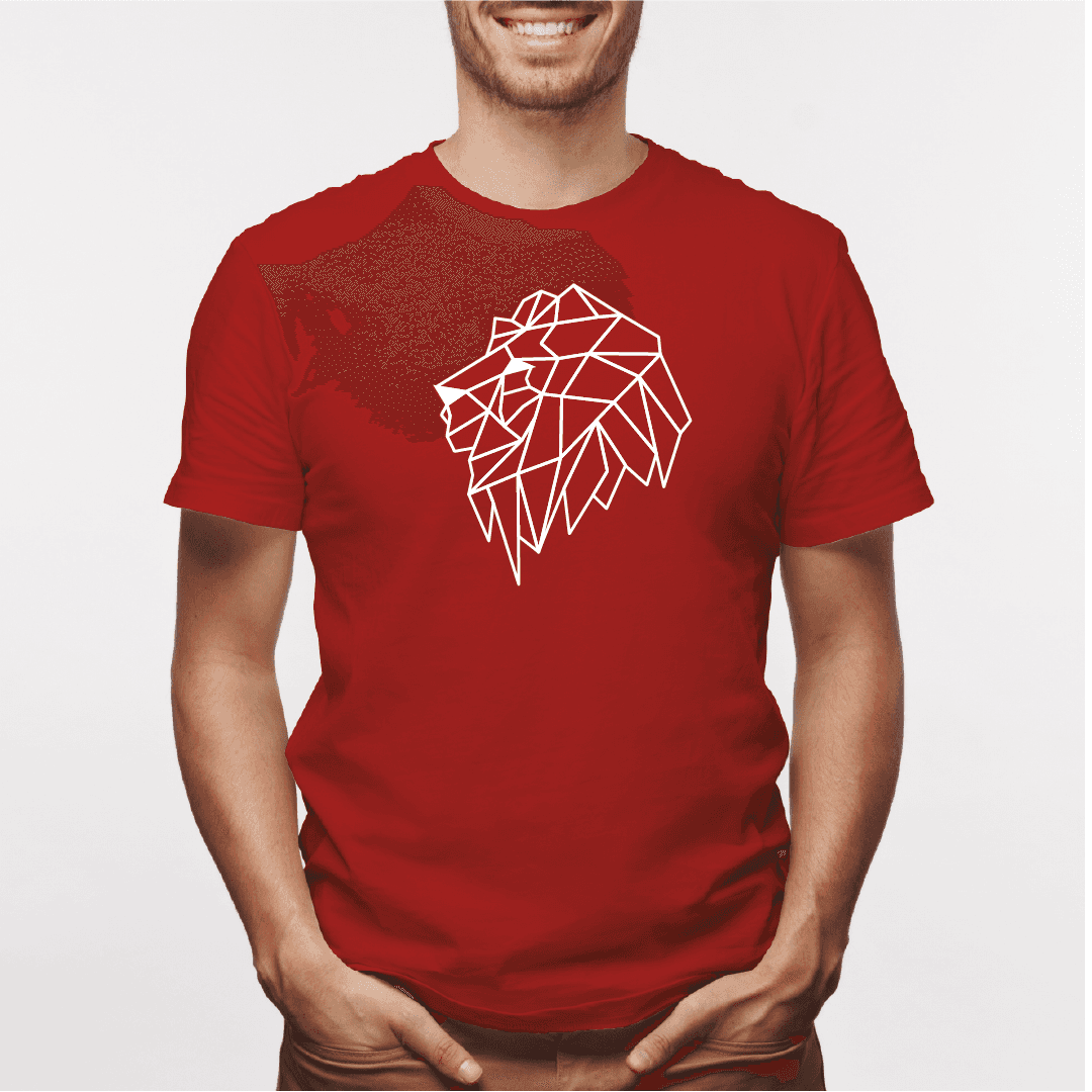 Camisa estampada para hombre  tipo T-shirt Leon Perfil Geometrico — foto 1