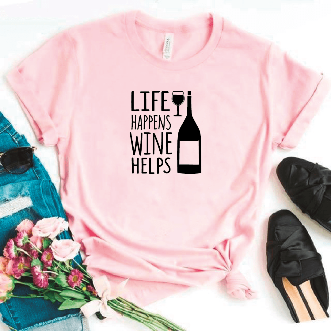 Camisa estampada tipo T- shirt Life Happens Wine Helps — foto 3