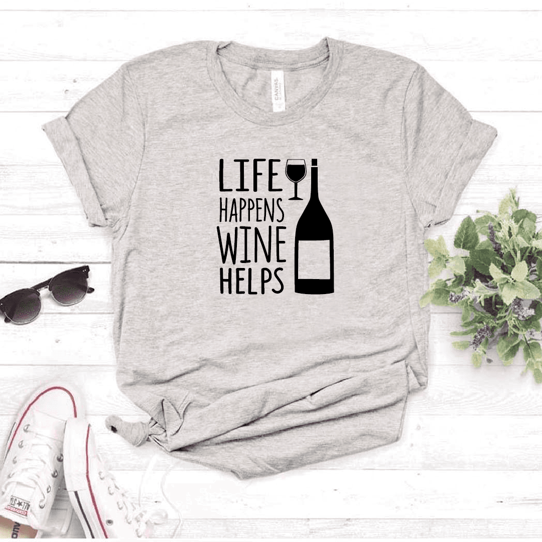 Camisa estampada tipo T- shirt Life Happens Wine Helps — foto 4