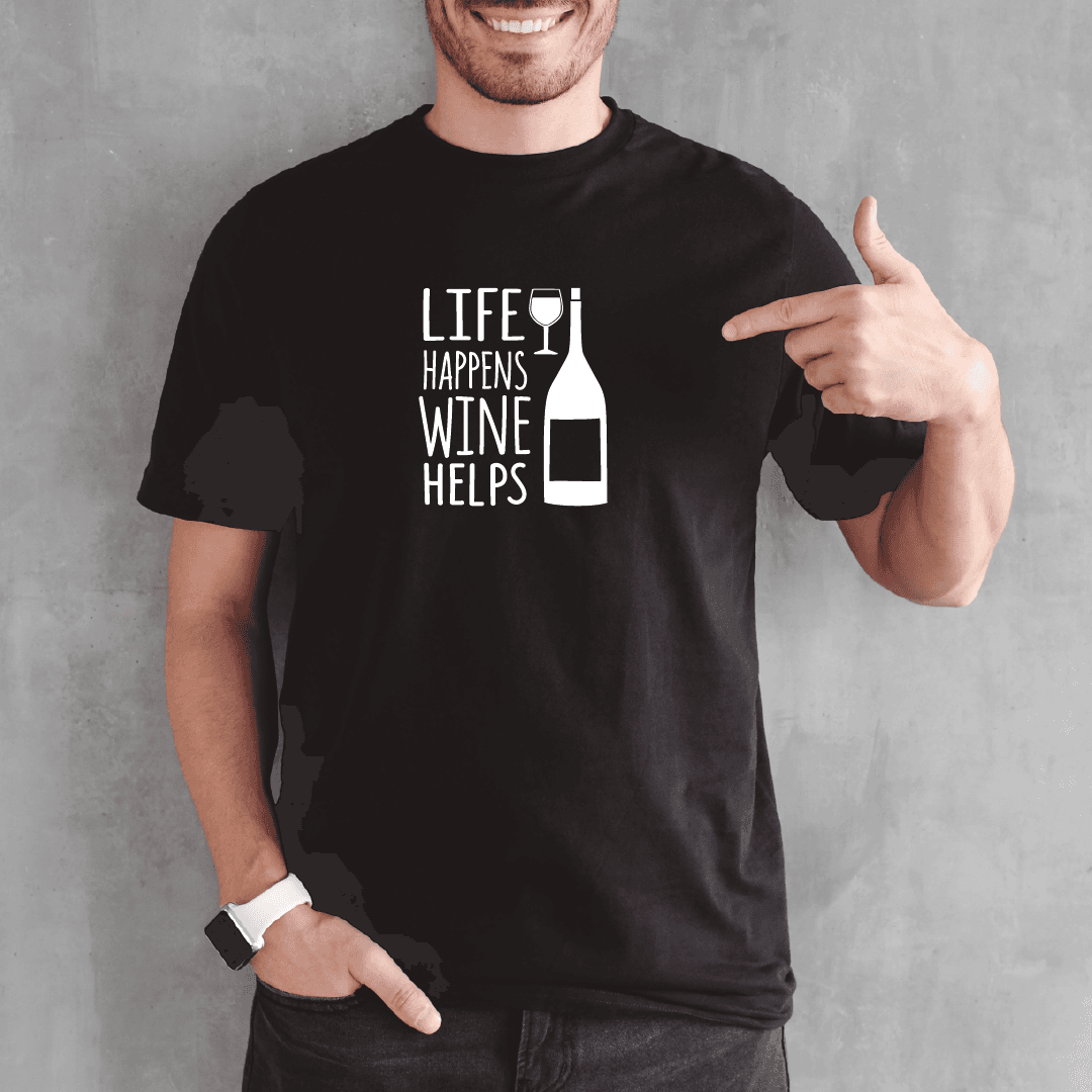 Camisa estampada para hombre  tipo T-shirt Life Happens Wine Helps — foto 2