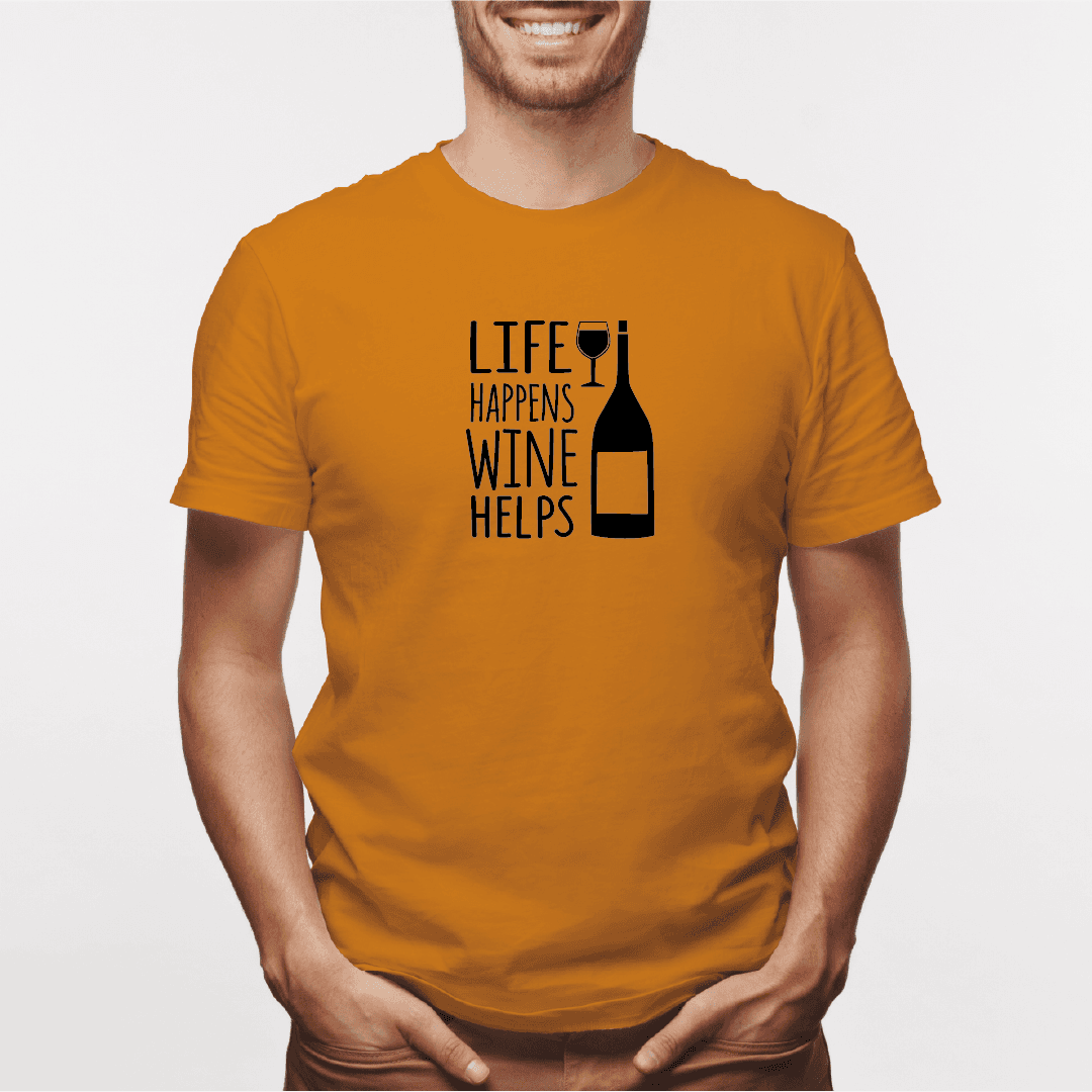 Camisa estampada para hombre  tipo T-shirt Life Happens Wine Helps — foto 3