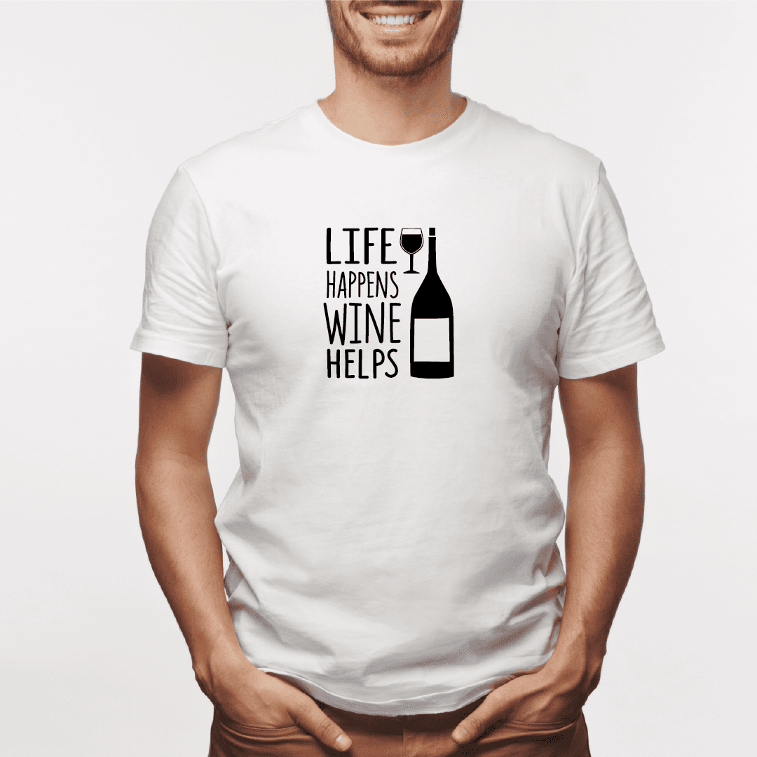 Camisa estampada para hombre  tipo T-shirt Life Happens Wine Helps — foto 5