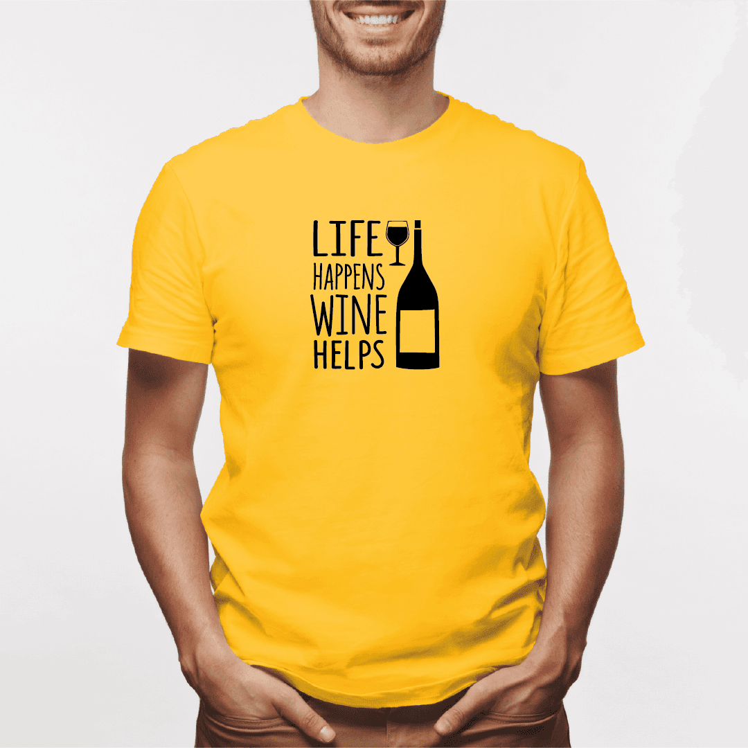 Camisa estampada para hombre  tipo T-shirt Life Happens Wine Helps — foto 7