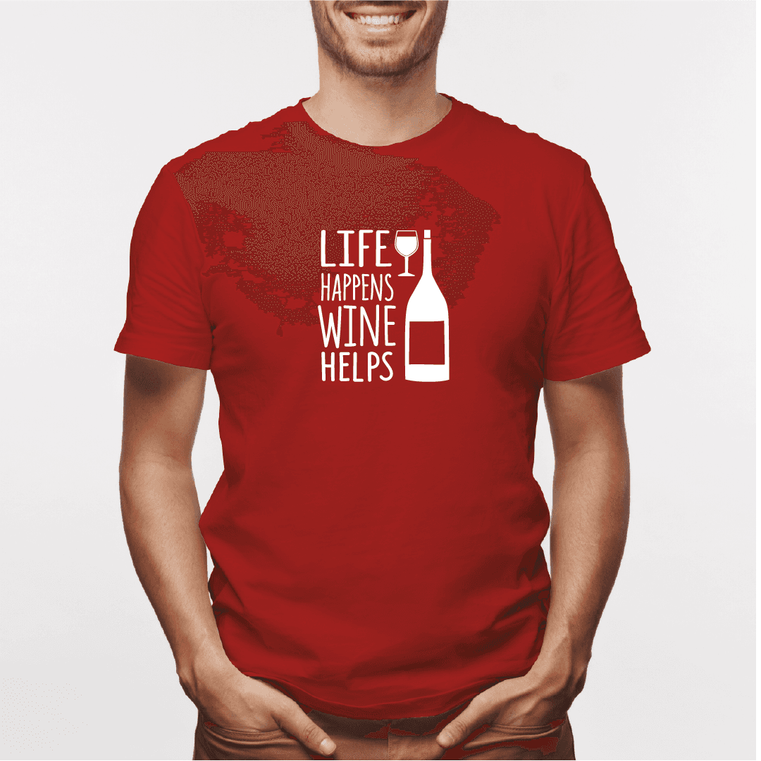 Camisa estampada para hombre  tipo T-shirt Life Happens Wine Helps — foto 1