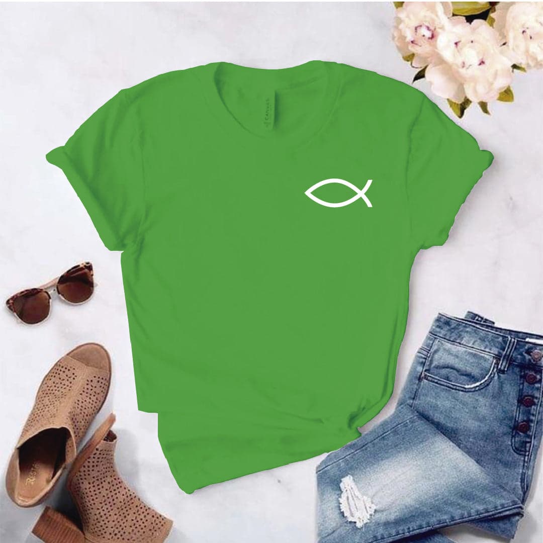 Camiseta estampada tipo T-shirt  LOGO PESCADO JESUS — foto 4