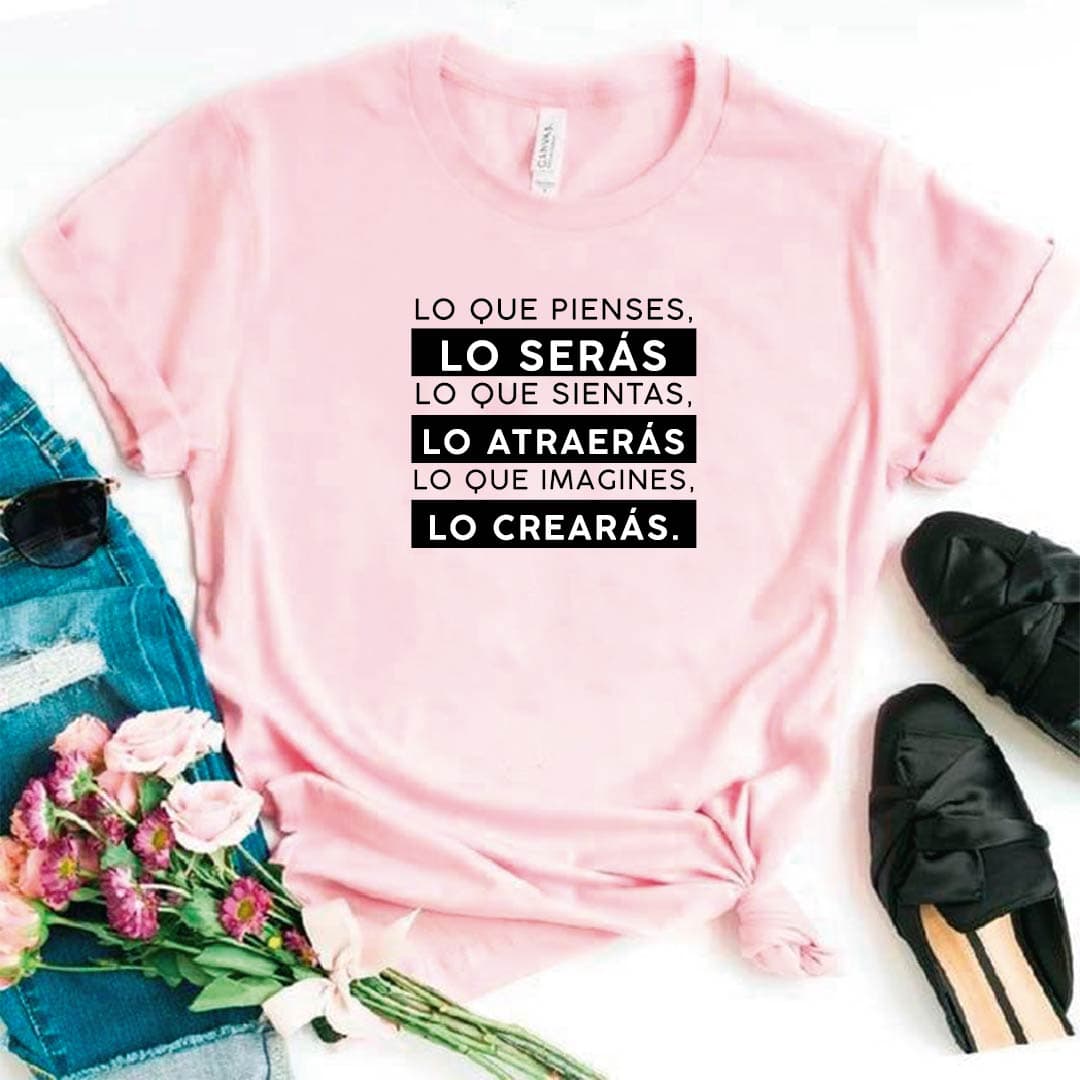 Camiseta T-shirt mujer LO QUE PIENSAS LO SERAS — foto 2