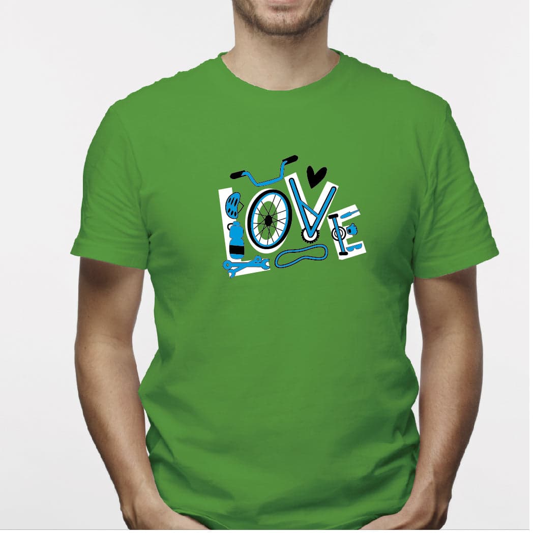 Camisa estampada para hombre  tipo T-shirt LOVE BICICLETA — foto 1