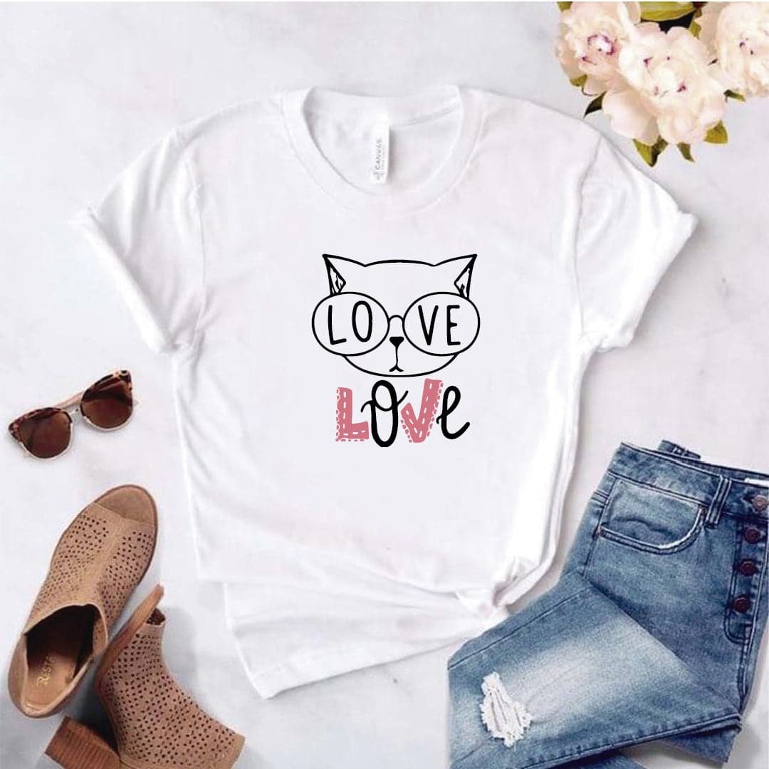 Camisa estampada  tipo T-shirt  LOVE GATO — foto 8