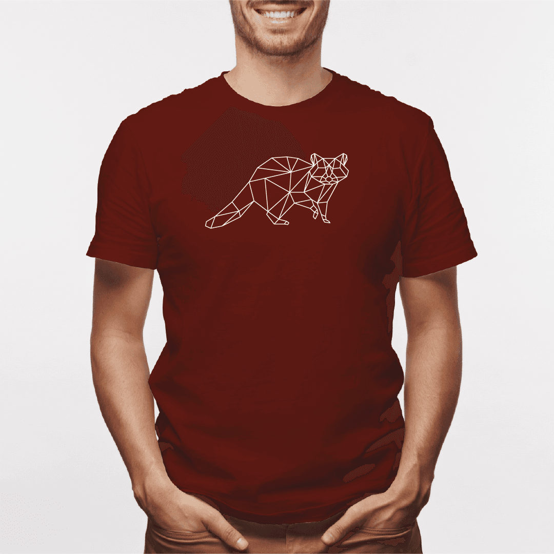 Camisa estampada para hombre  tipo T-shirt Mapache Geométrico — foto 5