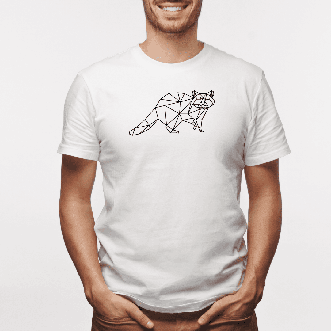 Camisa estampada para hombre  tipo T-shirt Mapache Geométrico — foto 6