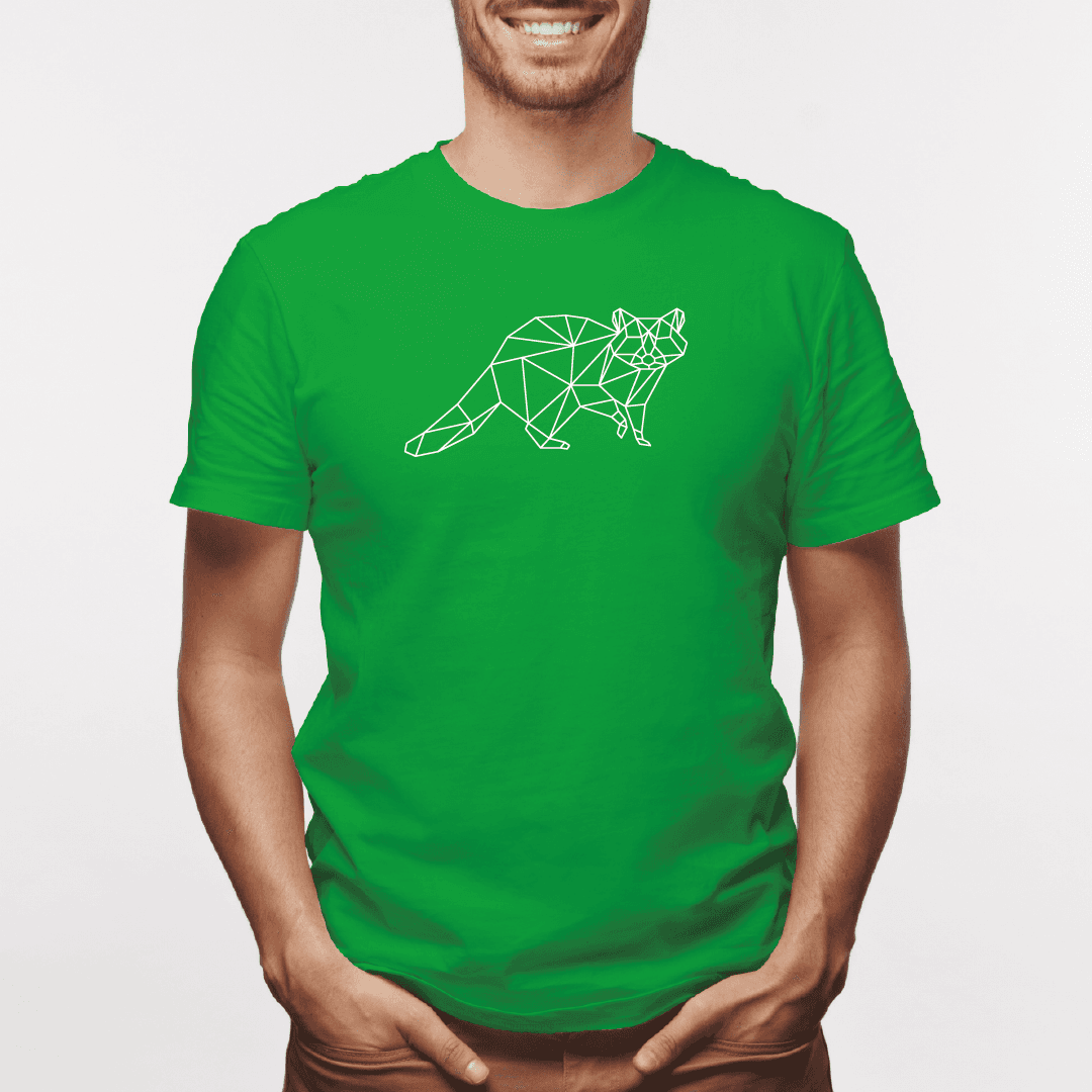 Camisa estampada para hombre  tipo T-shirt Mapache Geométrico — foto 7