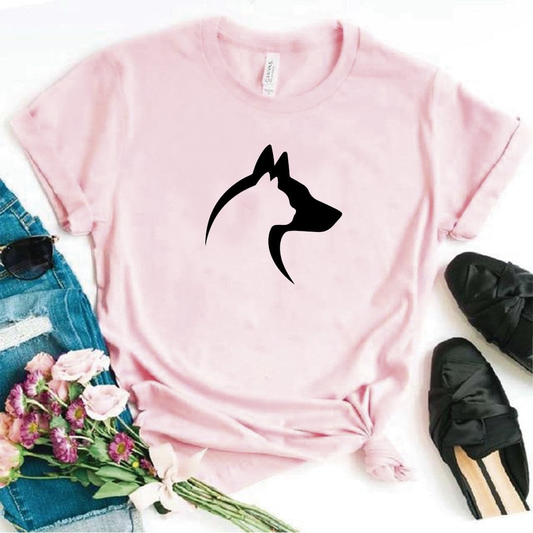 Camisa estampada  tipo T-shirt SILUETA PERRO GATO — foto 6