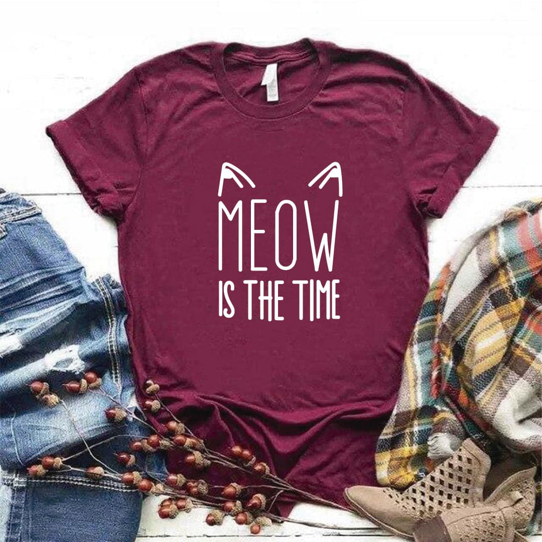 Camisa estampada  tipo T-shirt Meow Is the Time — foto 4