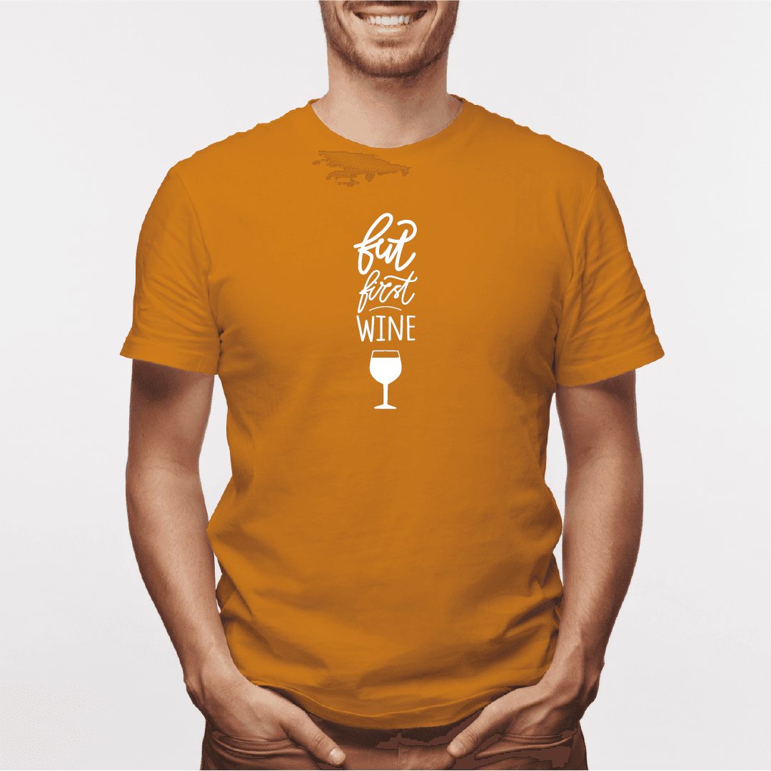 Camisa estampada para hombre  tipo T-shirt But First Wine — foto 4
