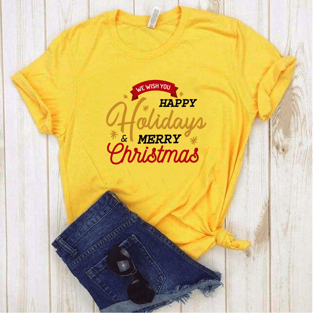 Camisa estampada tipo T-shirt (NAVIDAD) We wish you happy hollidays — foto 3