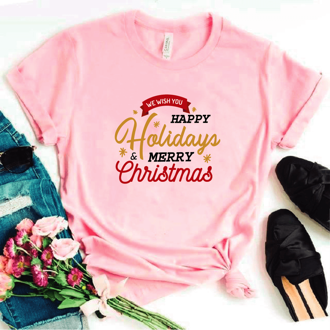 Camisa estampada tipo T-shirt (NAVIDAD) We wish you happy hollidays — foto 4