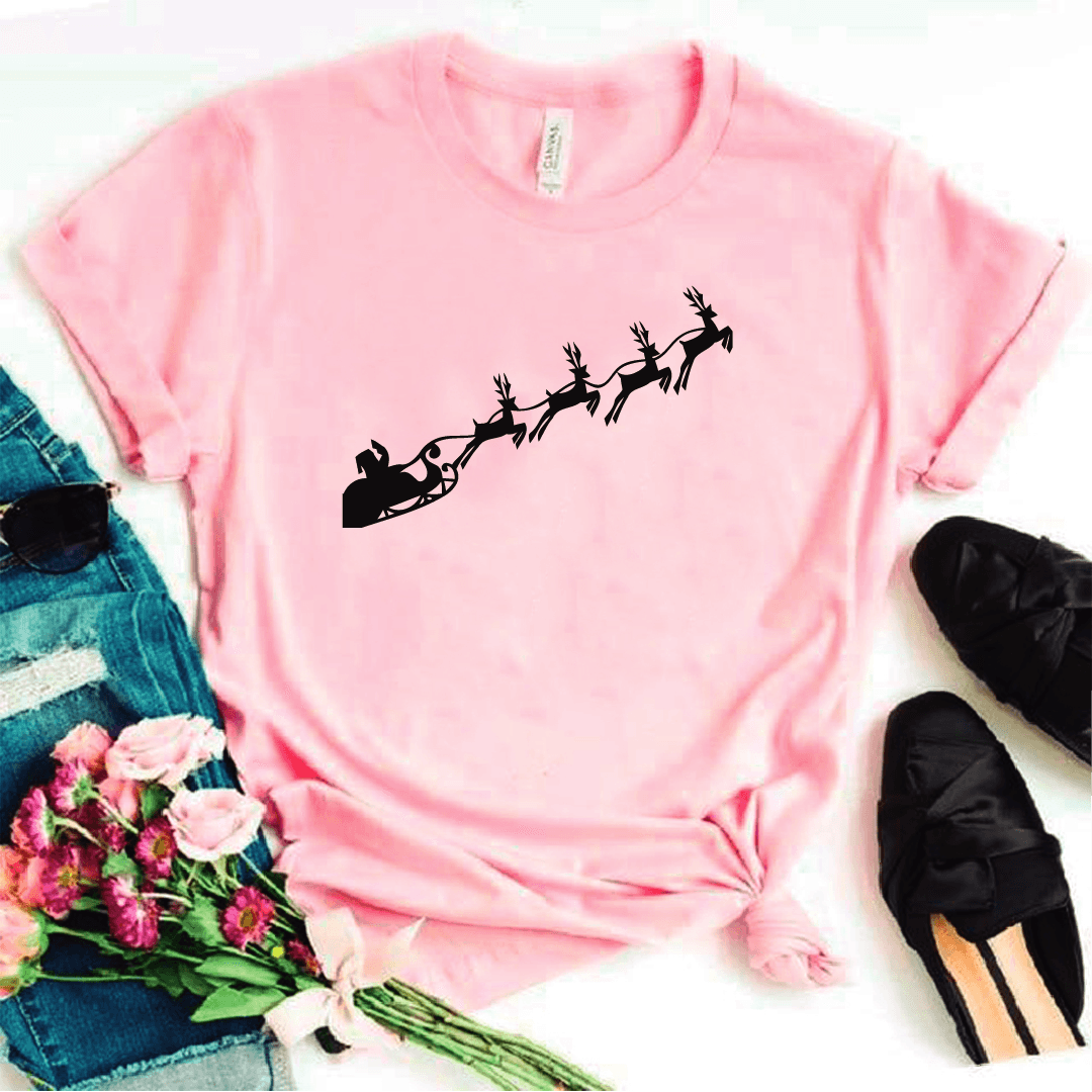 Camisa estampada tipo T-shirt (NAVIDAD) Santa y renos silueta — foto 3