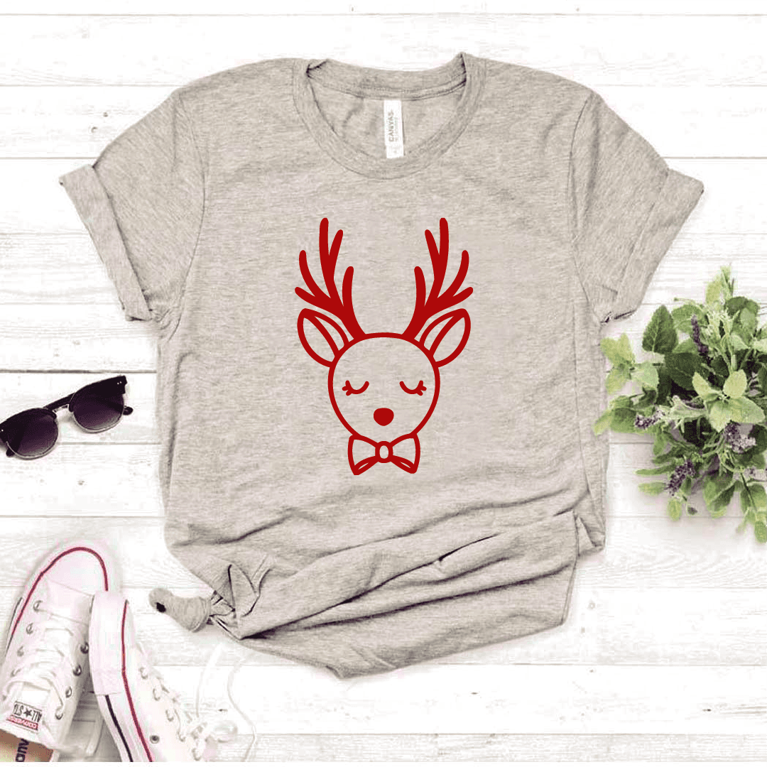 Camisa estampada tipo T-shirt (NAVIDAD) Reno con moño — foto 5
