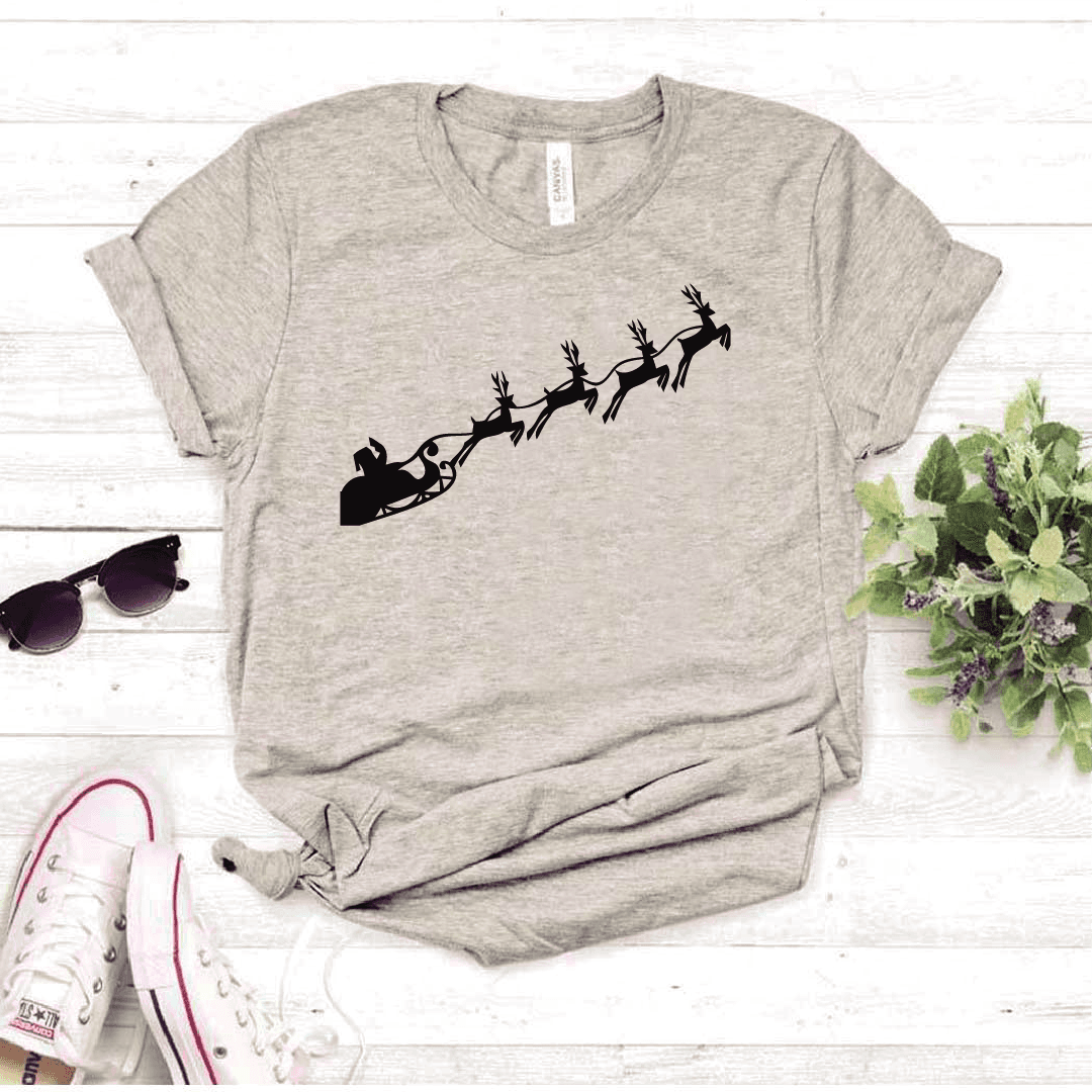 Camisa estampada tipo T-shirt (NAVIDAD) Santa y renos silueta — foto 5