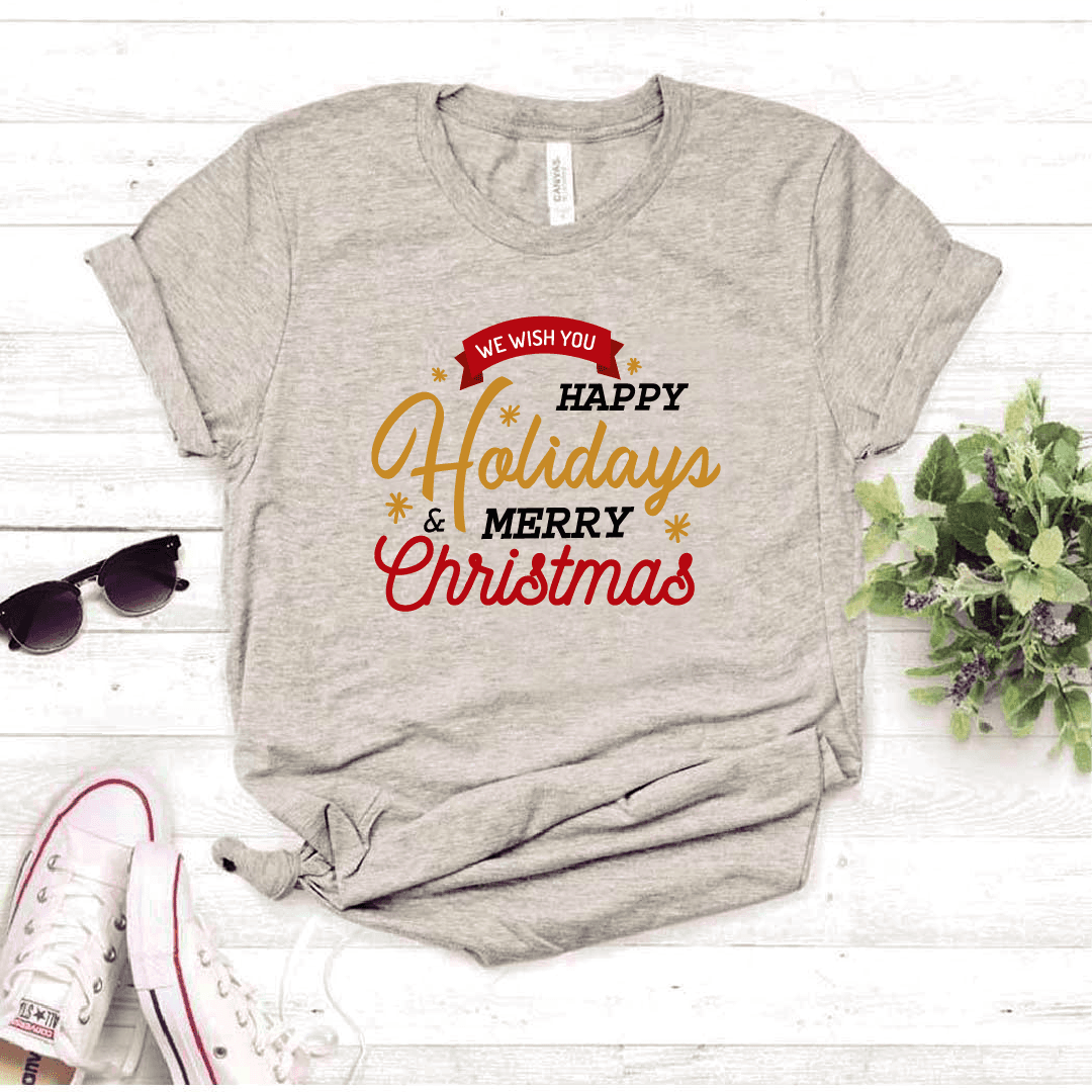 Camisa estampada tipo T-shirt (NAVIDAD) We wish you happy hollidays — foto 7