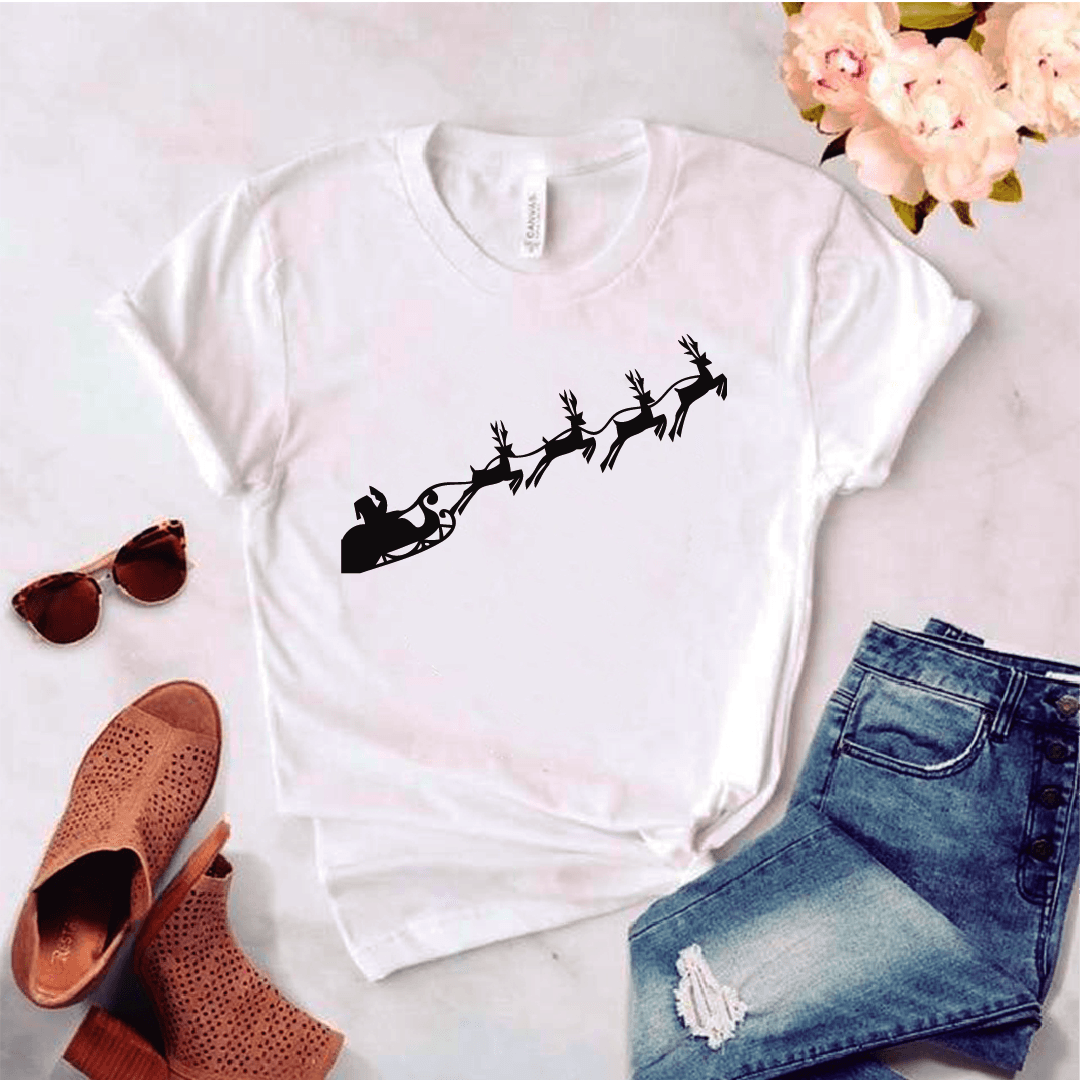 Camisa estampada tipo T-shirt (NAVIDAD) Santa y renos silueta — foto 1