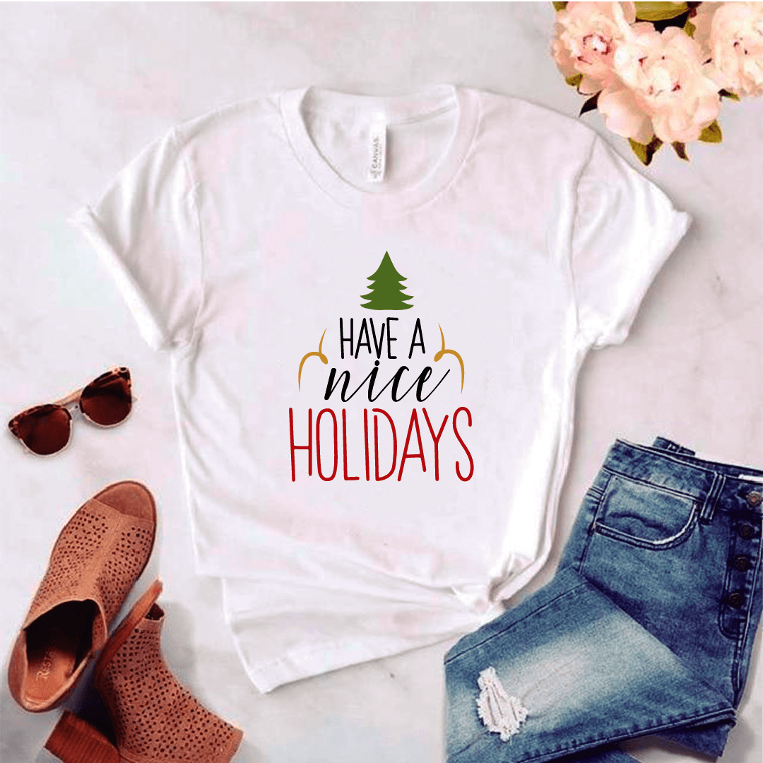 Camisa estampada tipo T-shirt (NAVIDAD) Have a nice holidays — foto 1
