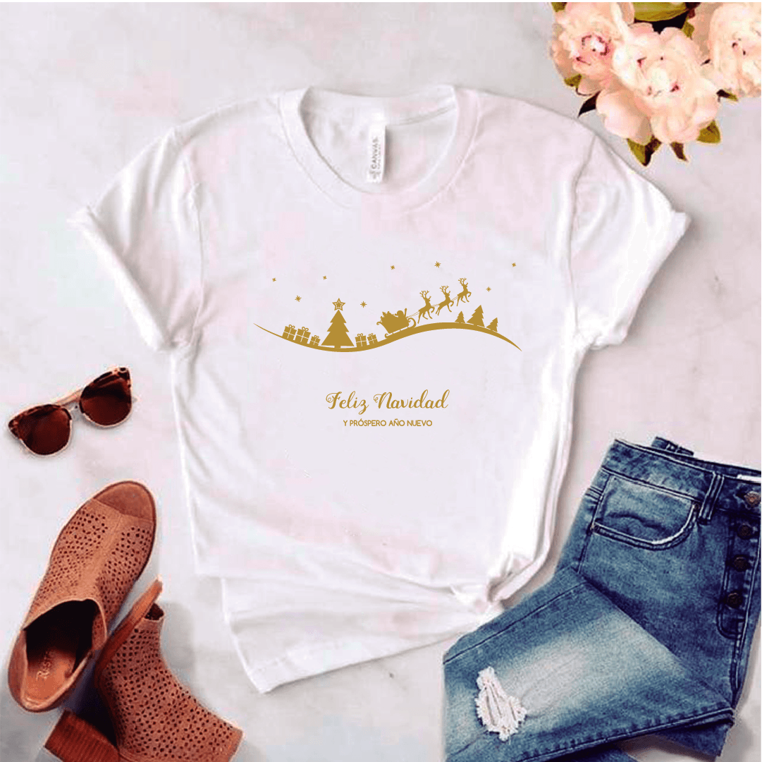Camisa estampada tipo T-shirt (NAVIDAD) Feliz navidad y prospero año — foto 4
