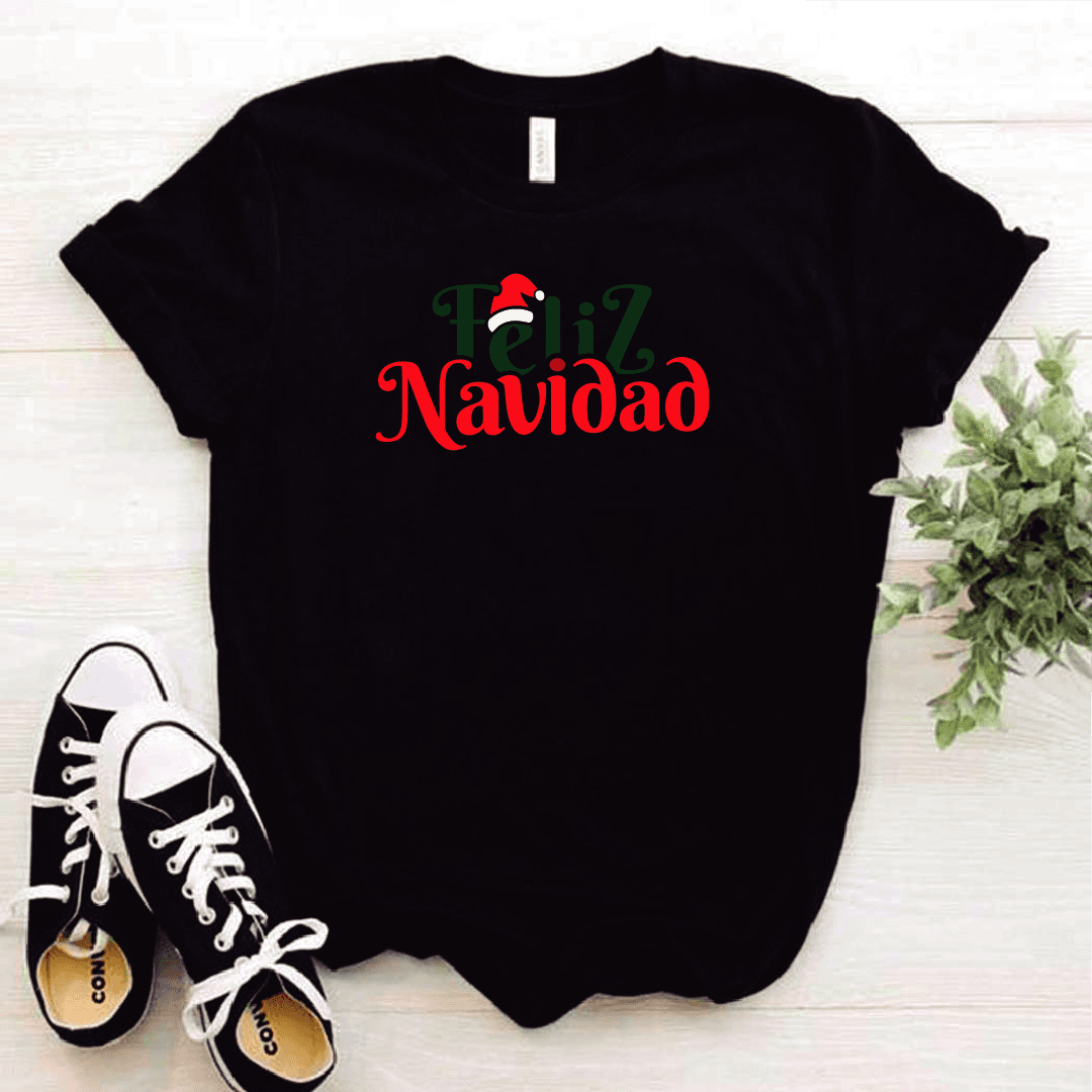 Camisa estampada tipo T-shirt (NAVIDAD) Feliz navidad (letras de colores) — foto 8