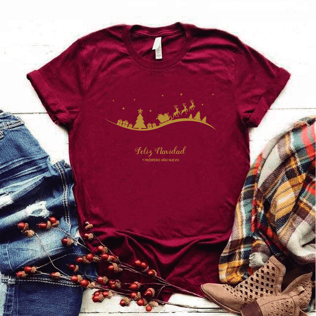 Camisa estampada tipo T-shirt (NAVIDAD) Feliz navidad y prospero año — foto 6