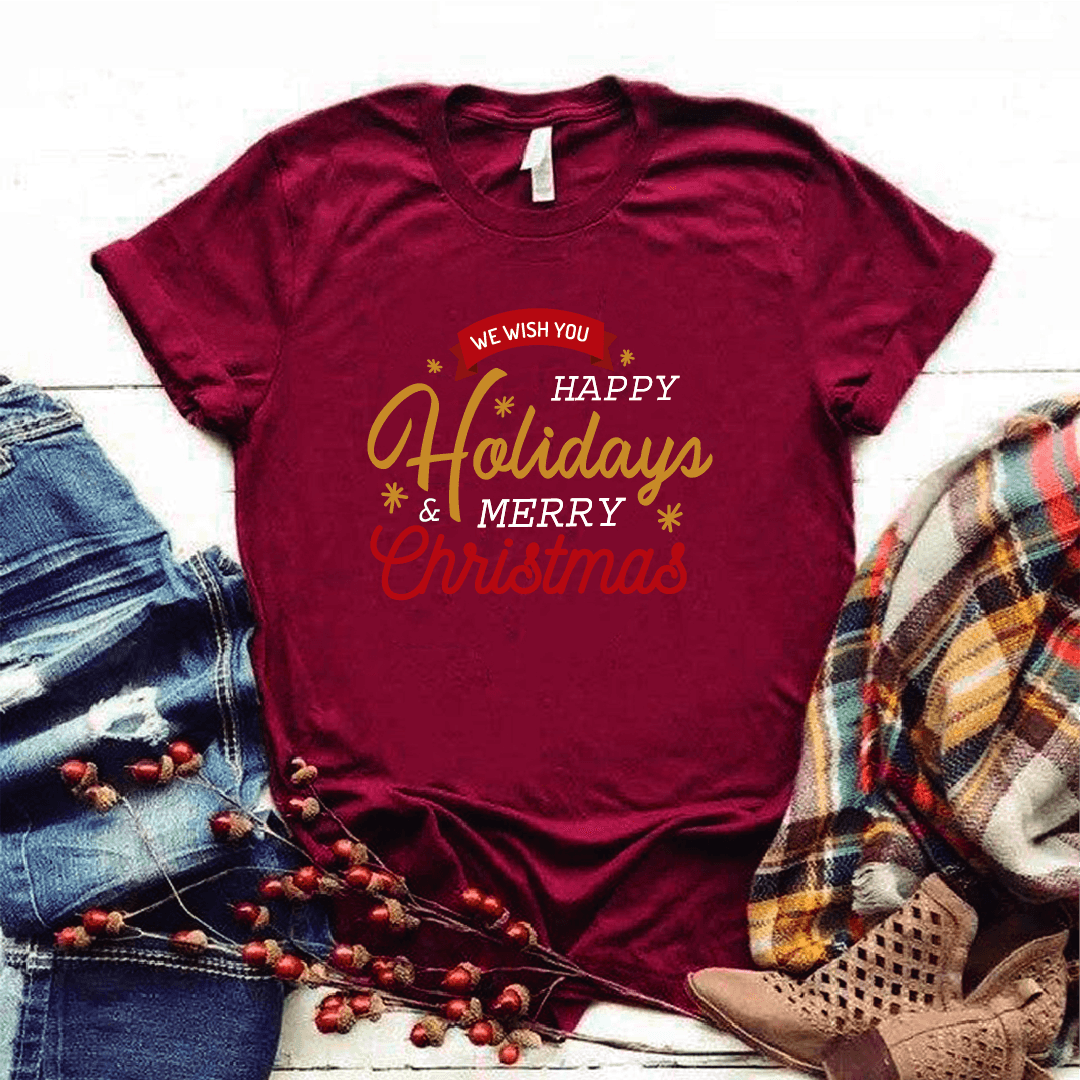 Camisa estampada tipo T-shirt (NAVIDAD) We wish you happy hollidays — foto 8