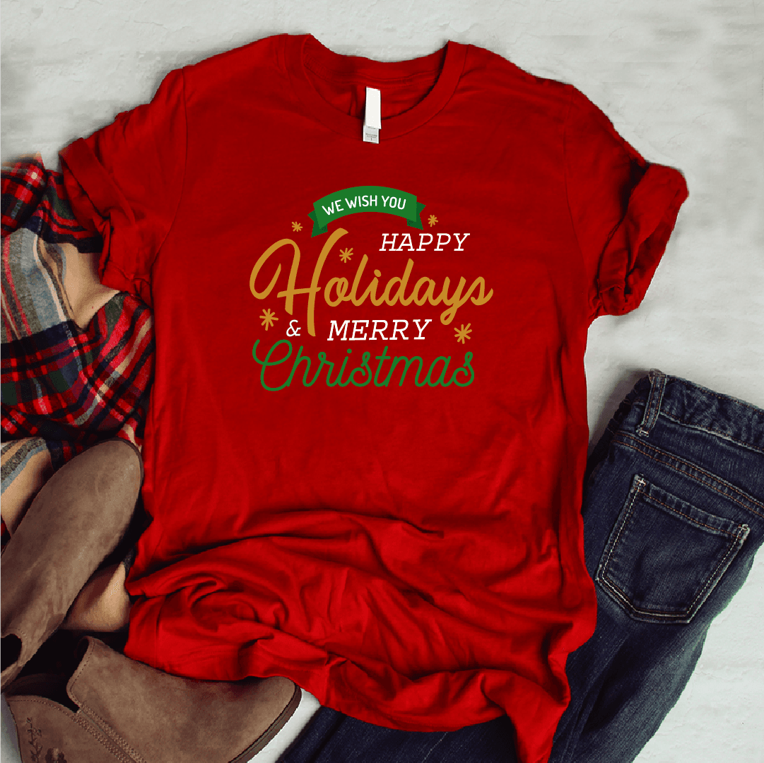 Camisa estampada tipo T-shirt (NAVIDAD) We wish you happy hollidays — foto 5