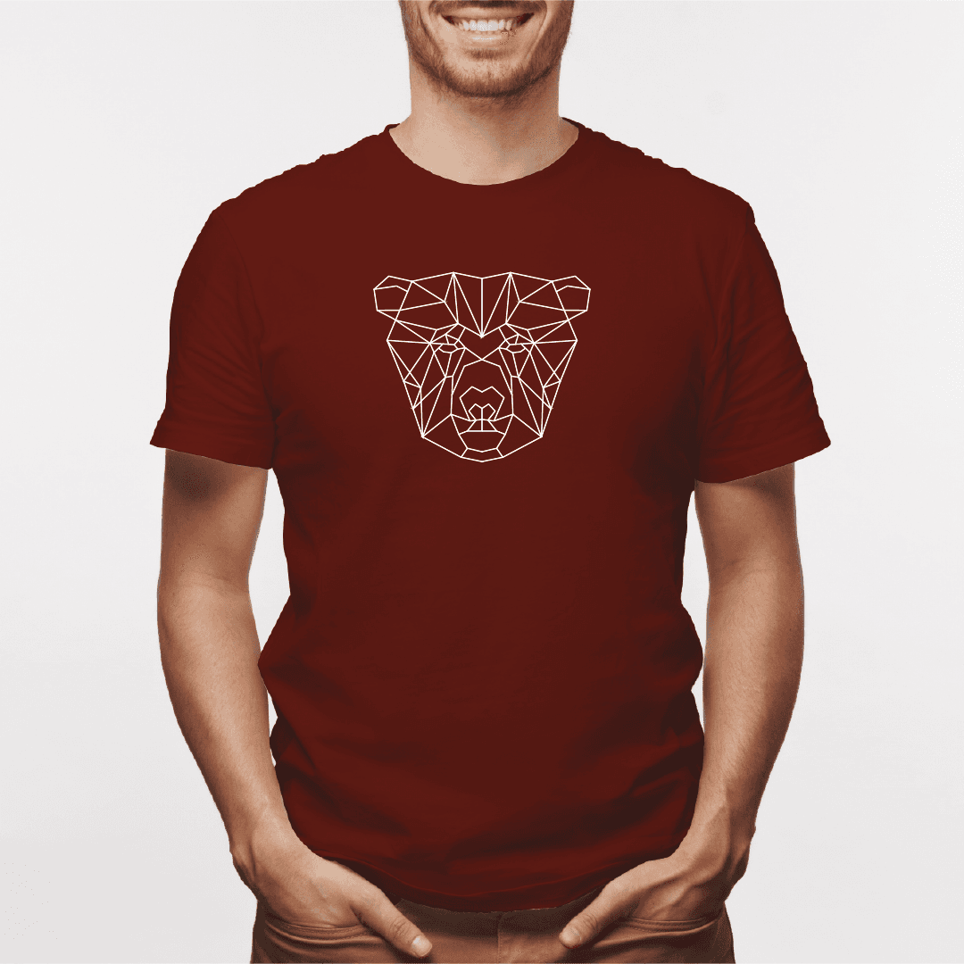 Camisa estampada para hombre  tipo T-shirt Oso boca cerrada Geométrico — foto 4