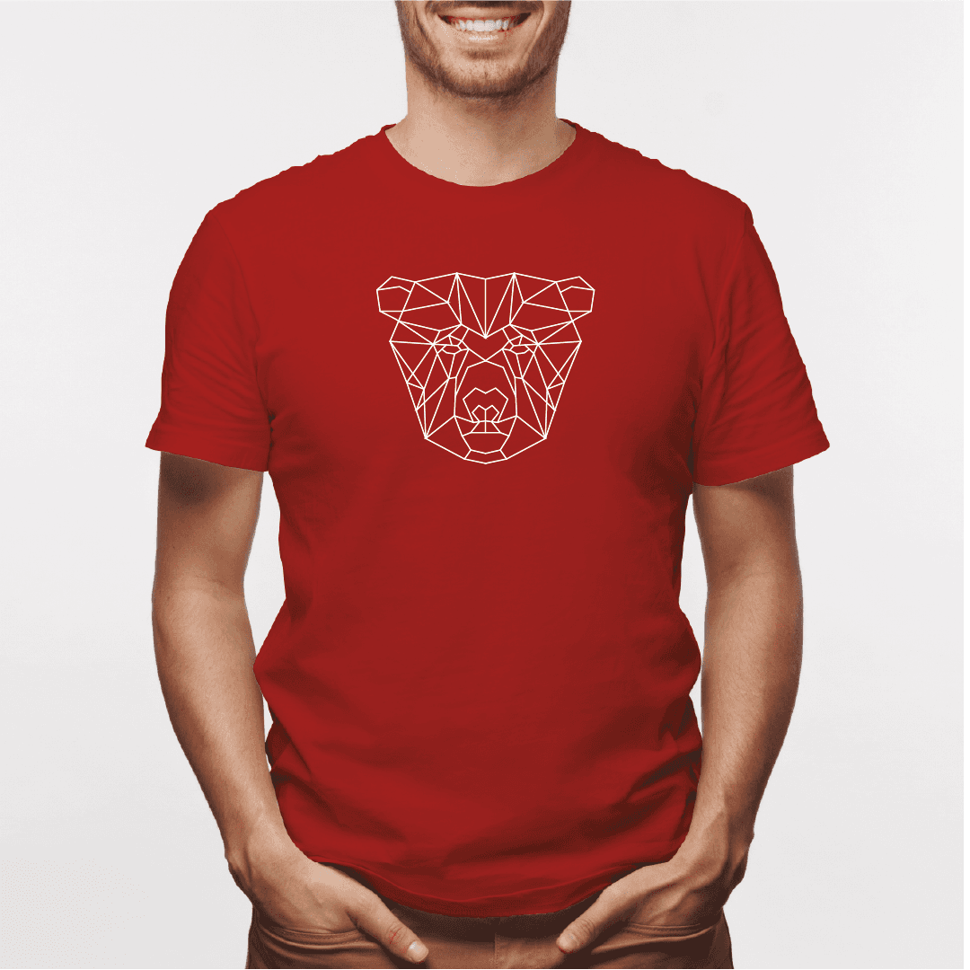 Camisa estampada para hombre  tipo T-shirt Oso boca cerrada Geométrico — foto 1