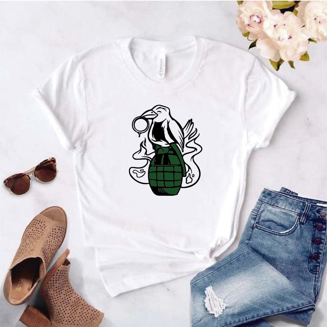 Camisa estampada tipo T- shirt PAJARITO GRANADA — foto 8