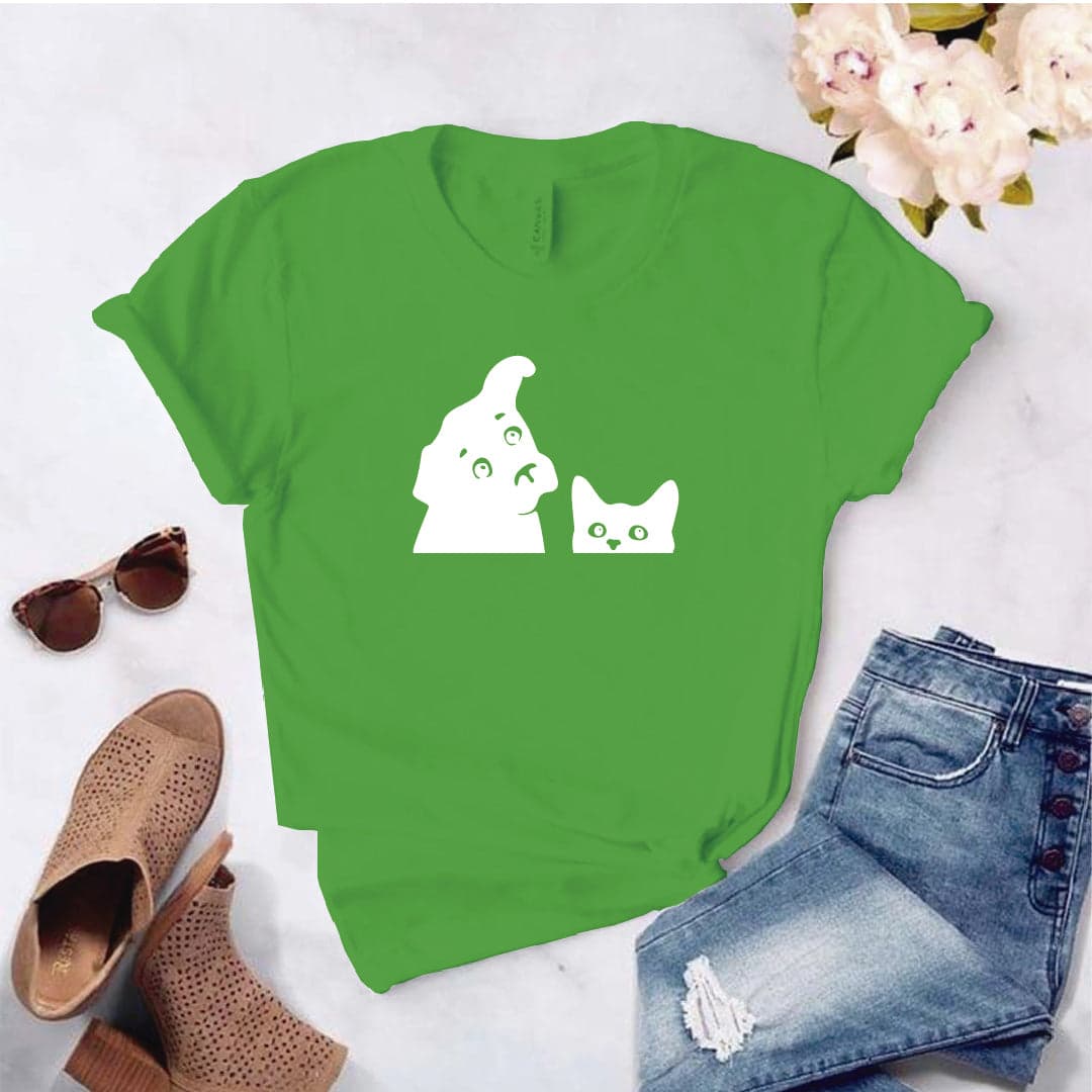 Camisa estampada  tipo T-shirt PERRO GATO ASOMADOS — foto 5