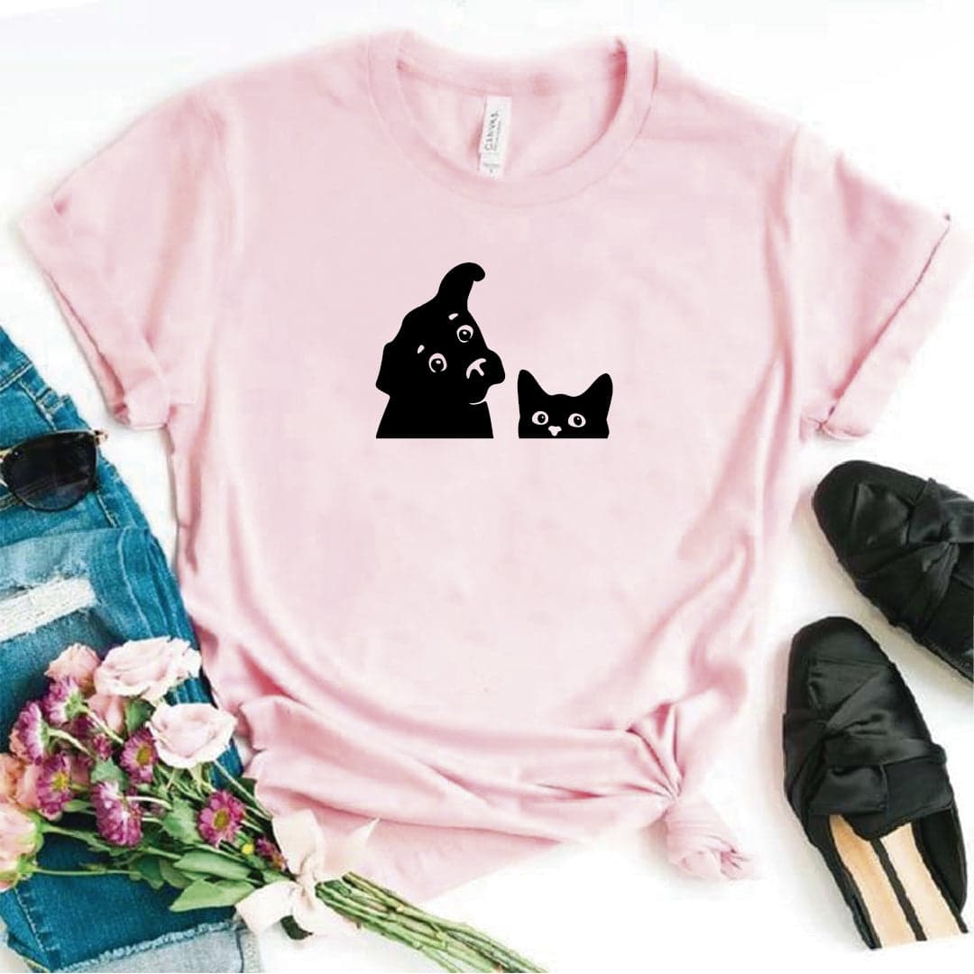 Camisa estampada  tipo T-shirt PERRO GATO ASOMADOS — foto 7