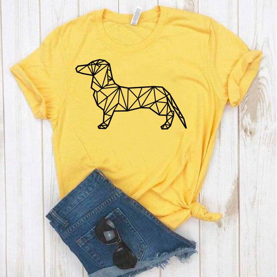 Camiseta estampada tipo T-shirt PERRO SALCHICHA GEOMÉTRICO — foto 2