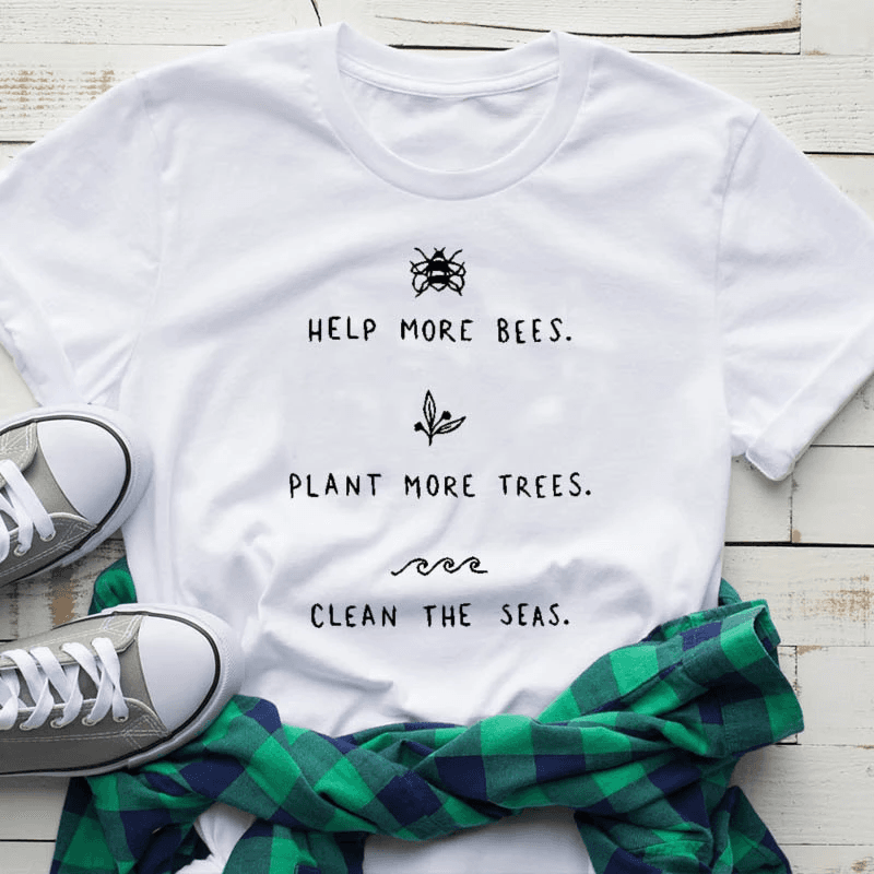 Camisetas estampada tipo T-shirt   HELP MORE BEES — foto 1