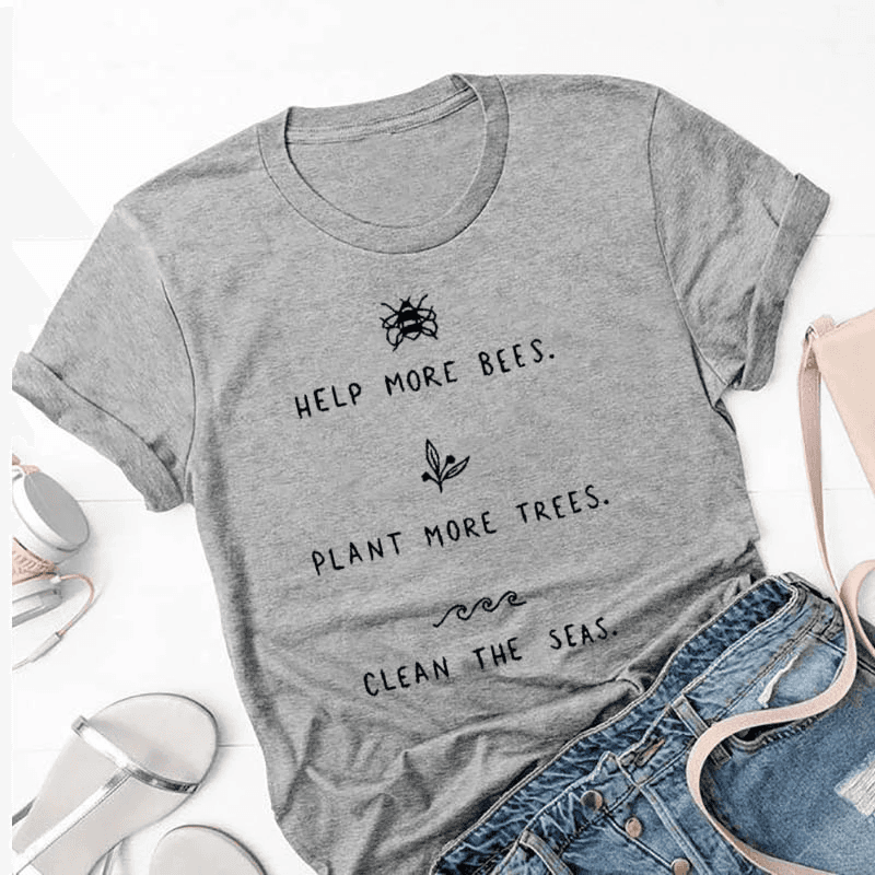 Camisetas estampada tipo T-shirt   HELP MORE BEES — foto 2