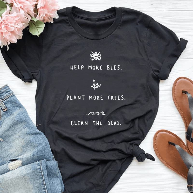 Camisetas estampada tipo T-shirt   HELP MORE BEES — foto 4